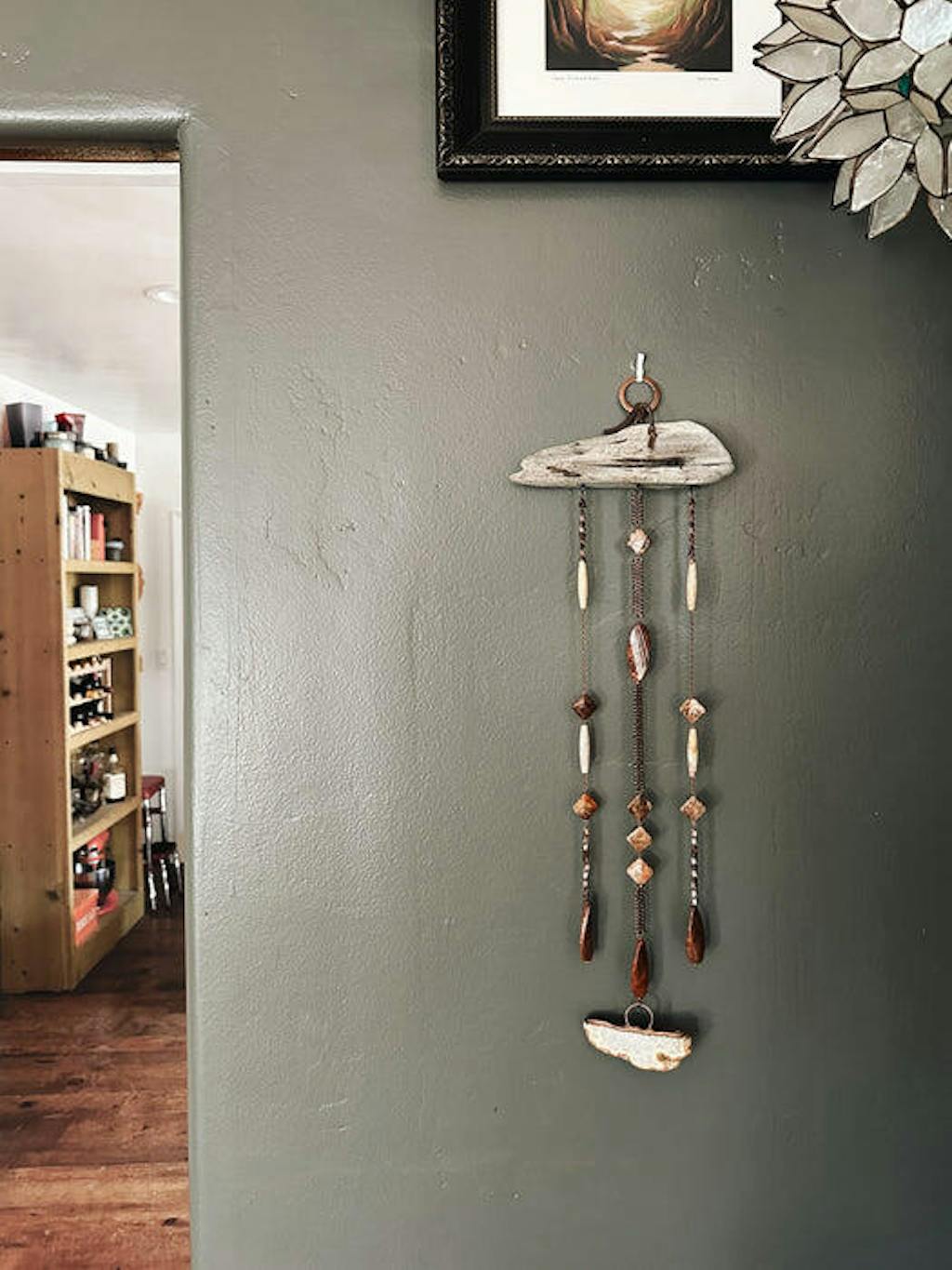 The Protector, Natural Wall Hanging with Driftwood, Fossilized Coral and Copper