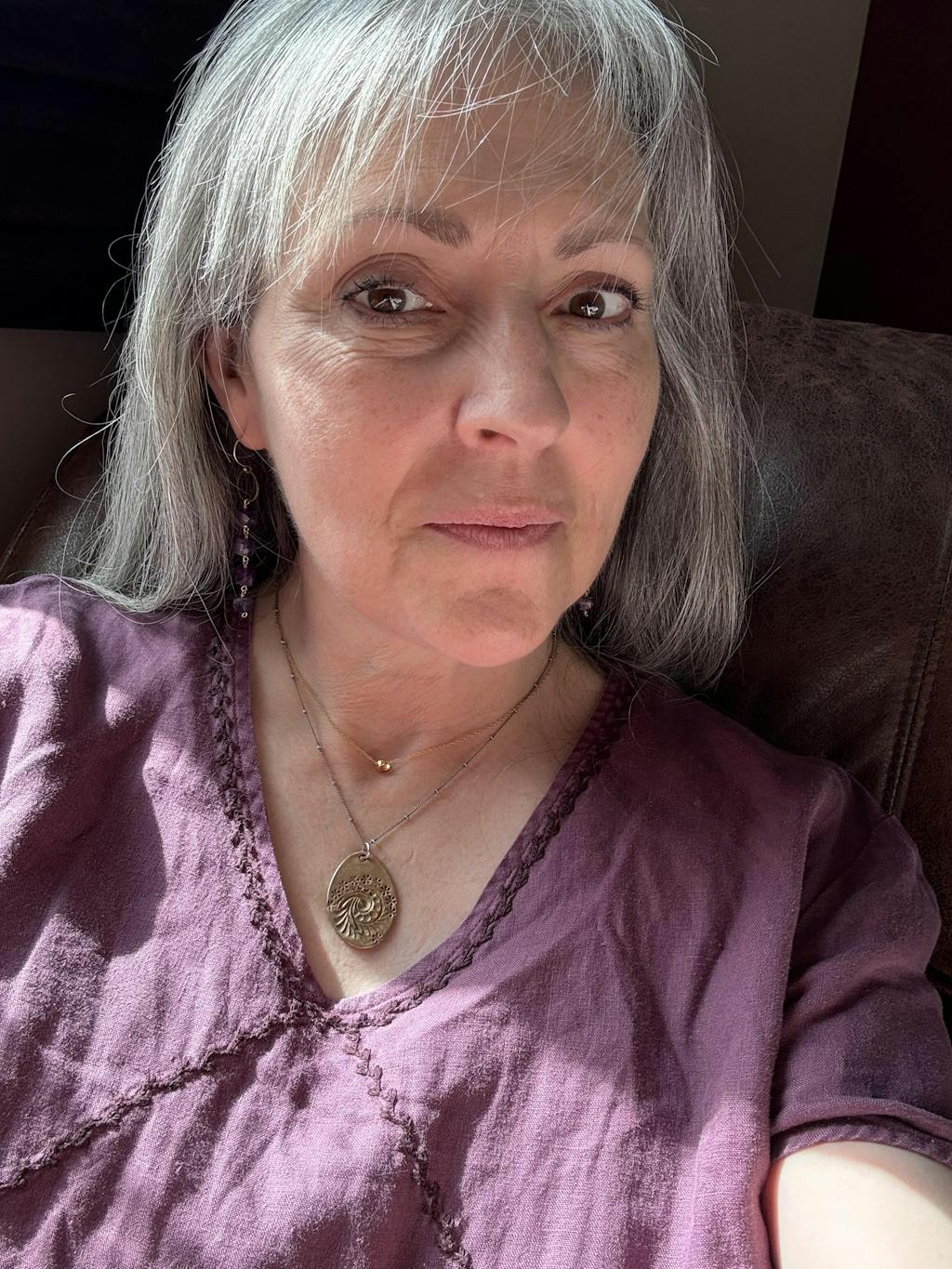 Amethyst Path Dangle Earrings – Brass & 14K Gold-Filled