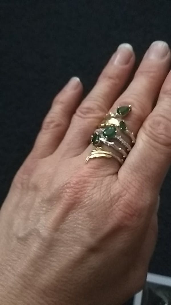 2020 Trendy Natural Green Agate Gemstone Ring