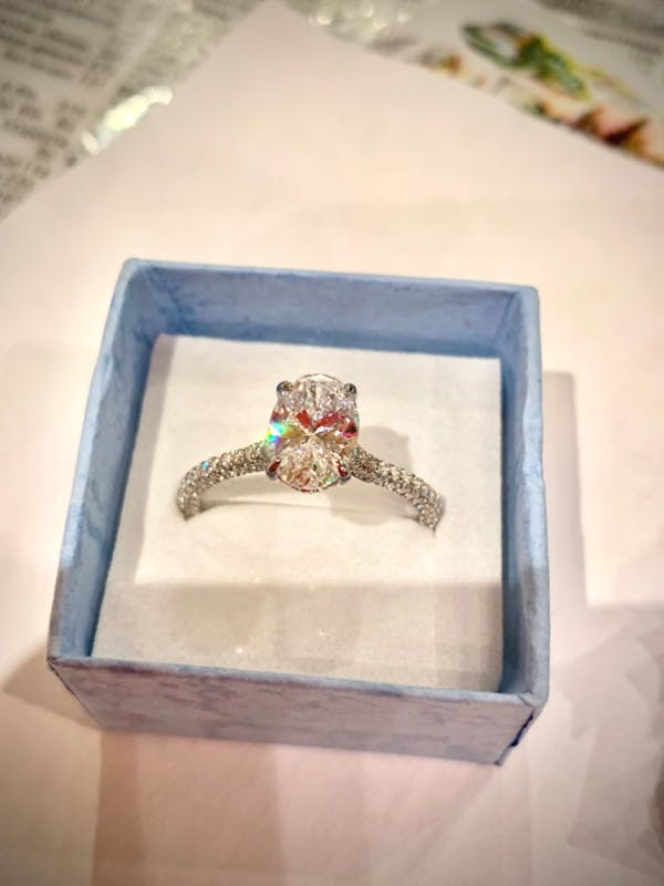 2.5 Carat Oval Cut Simulated Diamond Engagement Ring