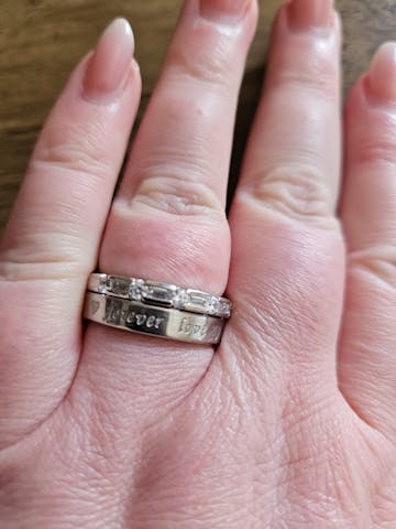 925 Sterling Silver Round & Baguette Cut Cz Ladies Half Eternity Ring