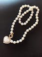 Heart Shaped Pearl Pendant Necklace