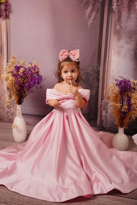 Elegant White Satin Girl Dress for First Communion J019