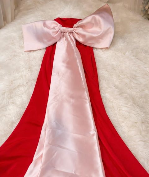 Elegant Red and Pink Off Shoulder Evening Dress SF366