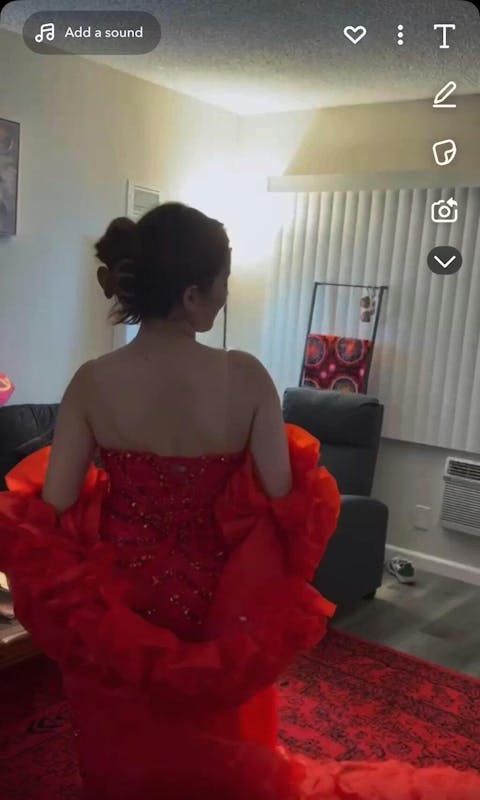 Luxury Pearl Red Evening Dress with 3D Flowers Cape SS585