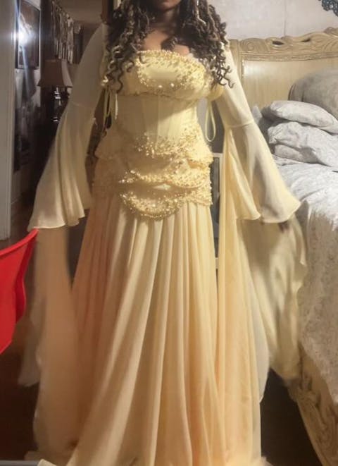 Elegant Beaded Strapless Evening Dress SS286