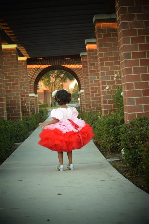 Elegant Red Girl Dress Sage Green for Princess Kids J155