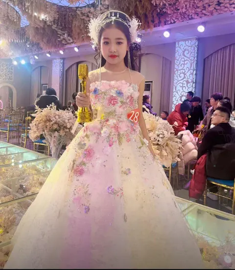 Floral Luxury Long Girl Dress for Princess Birthday Pageant J292A