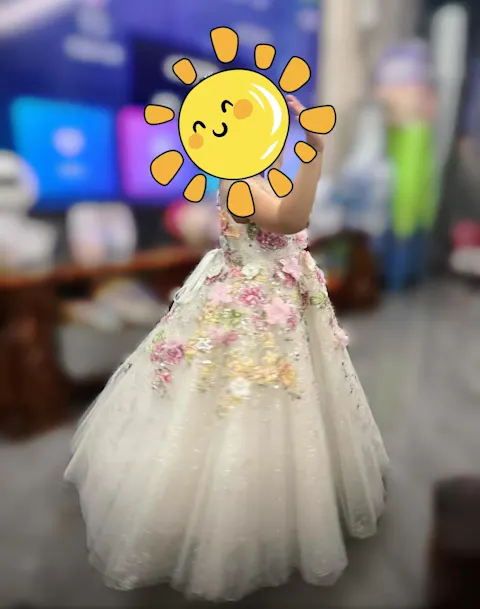 Floral Luxury Long Girl Dress for Princess Birthday Pageant J292A