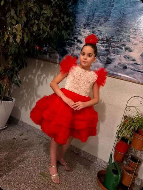 Elegant Pink Pearls Flower Girl Dress Princess Baby Kids J321