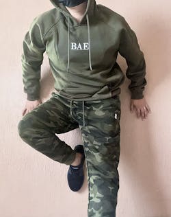 Graphic Bae Hoodie Sweatshirt - Dark Olive
