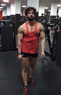 Exercise Booty Short Shorts - Black and Red