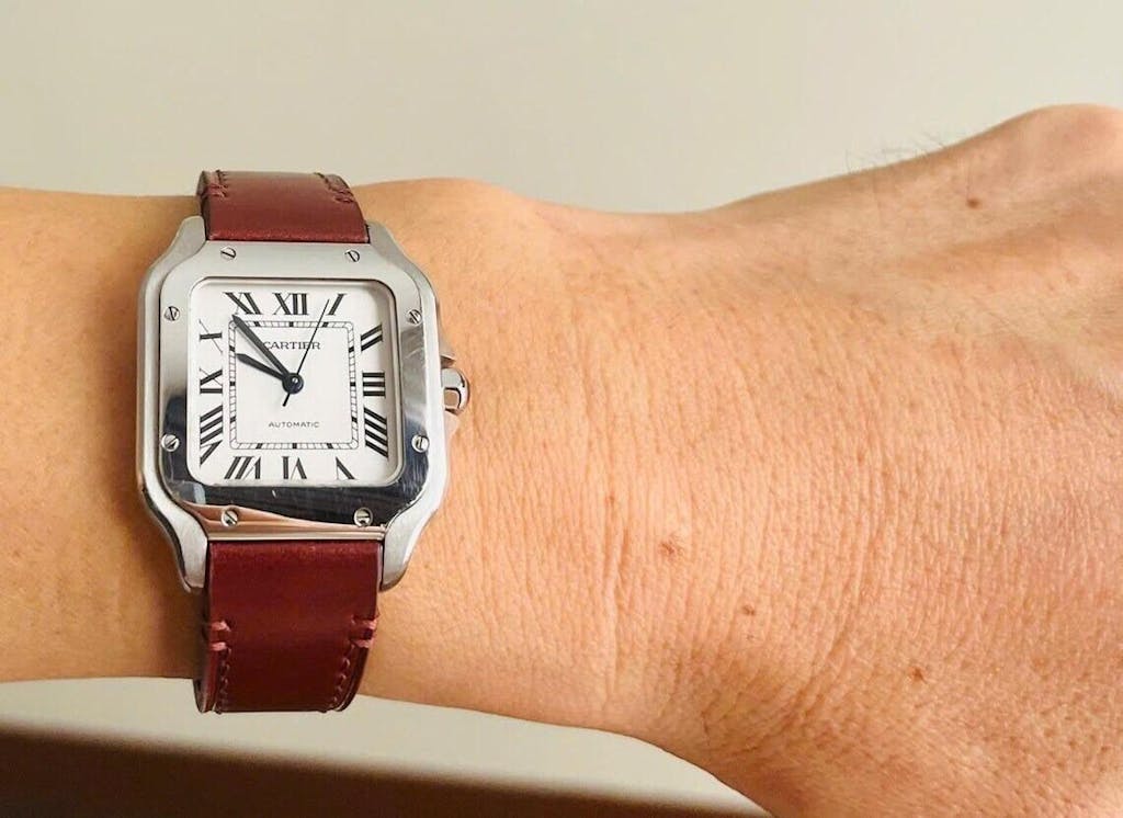 サントス ドゥ カルティエ用 腕時計ベルト 時計バンド 本革 クイックスイッチ対応