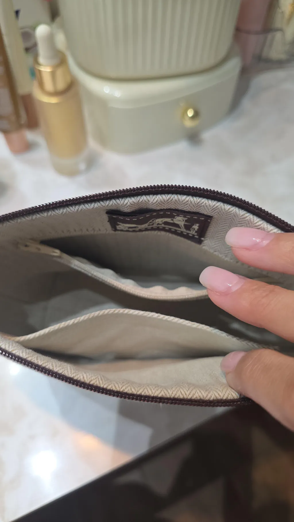 Upcycled Hermes Dust Bag-Glam Pouch