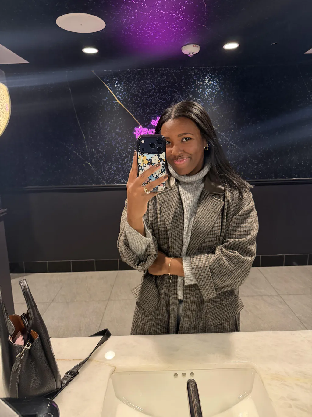 Wells Check Oversized Coat - Grey – JO+CO
