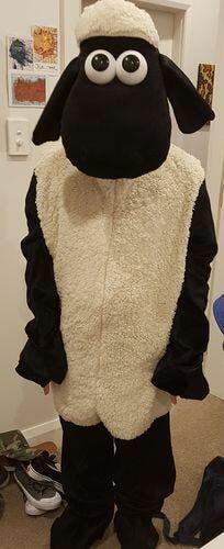 Authentic Shaun the Sheep Jumpsuit Costume One Size Jokers