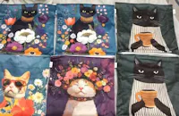 Artistic Black Cat – Premium Velvet Suede Cushion Cover (16x16)