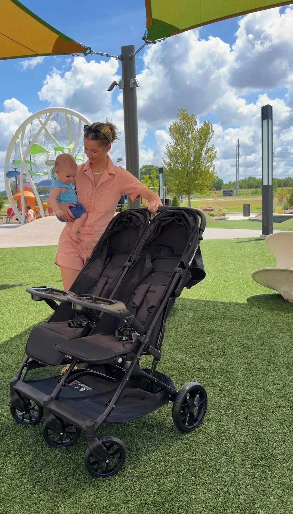KrrCrawler 2PC 箱付き、スペアテール付き Kooper RS2 Lightweight Travel Double Stroller