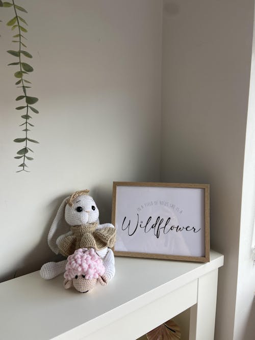 Crochet Cute Bunny in Cream Dress Toy