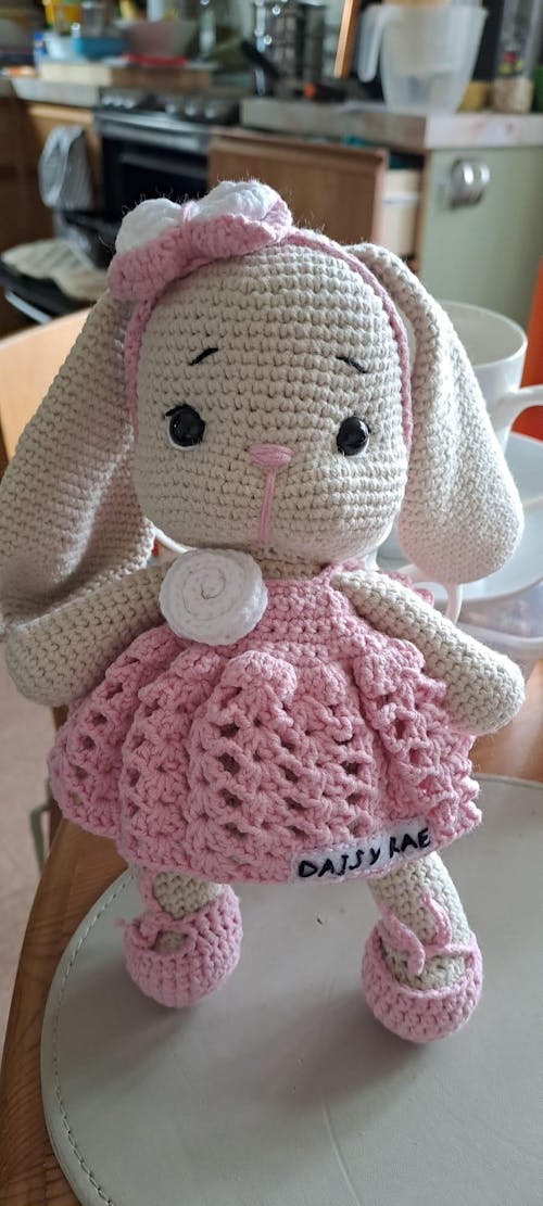 Crochet Cute White Bunny with carrot