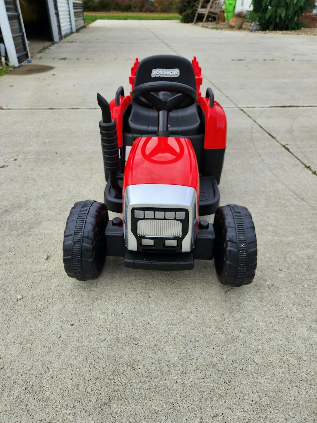 JOYMOR Ride on Tractor w/ Trailer 12V Electric Toy Tractor w/ Remote