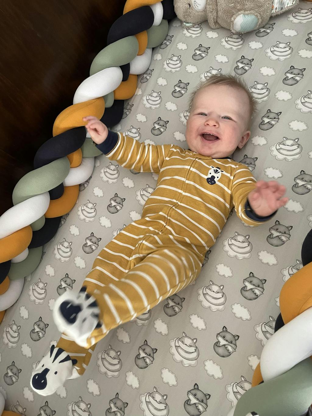 4Strand Braided Crib Bumper / Bed Bolster JuJu & Jake