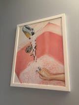 Retro Pink Bath Art Print