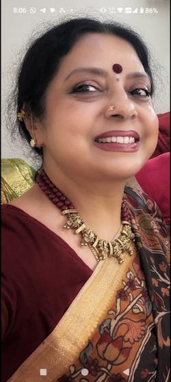 Devyani - Handcrafted Temple Two layer Terracotta Jewellery Set in Maroon & Antique Gold