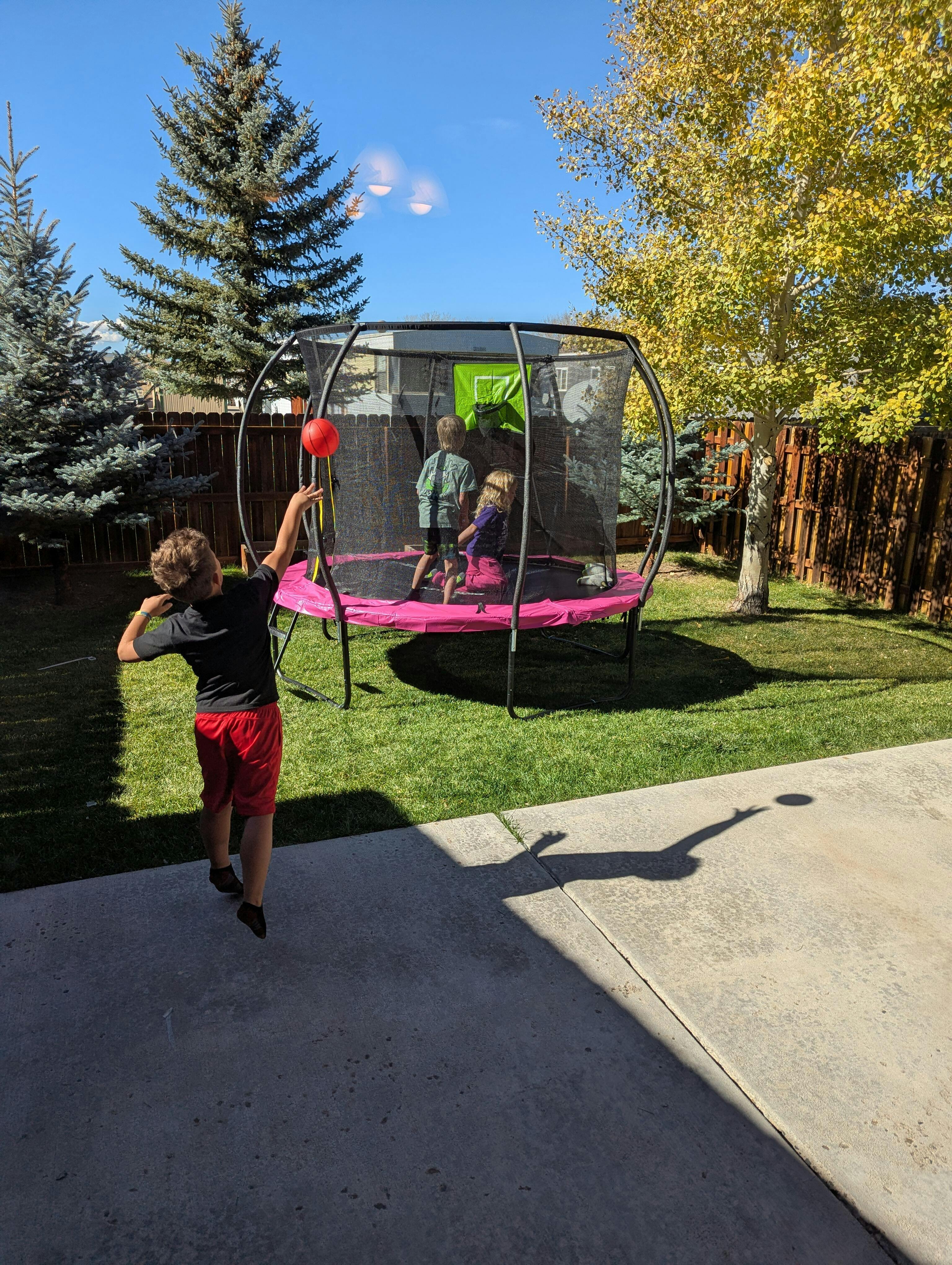 Jumpzylla 8FT Trampoline with Enclosure & Double Color Pad Cover