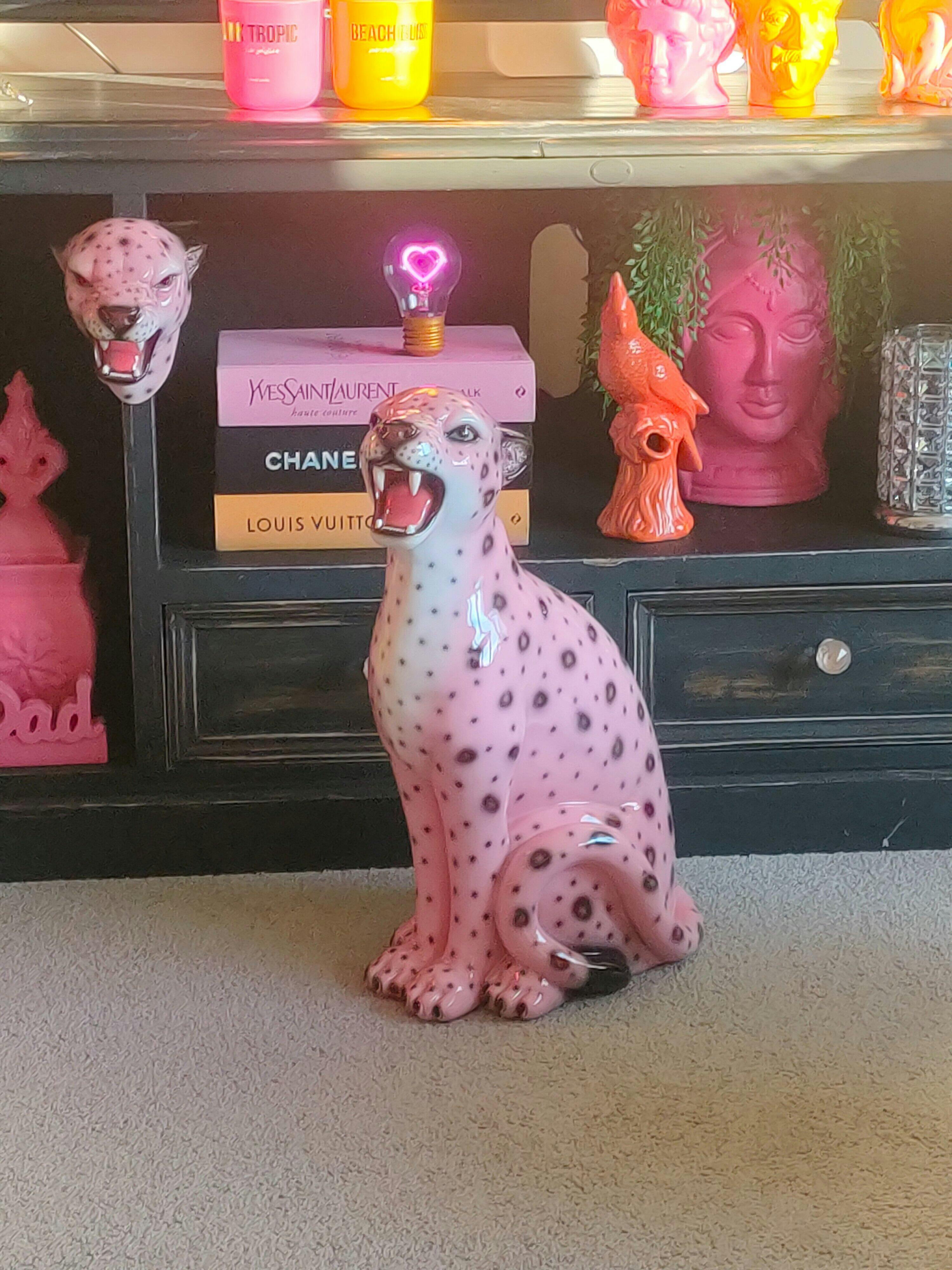 Blossom the Pink Leopard Statue – Jungle Cat Club