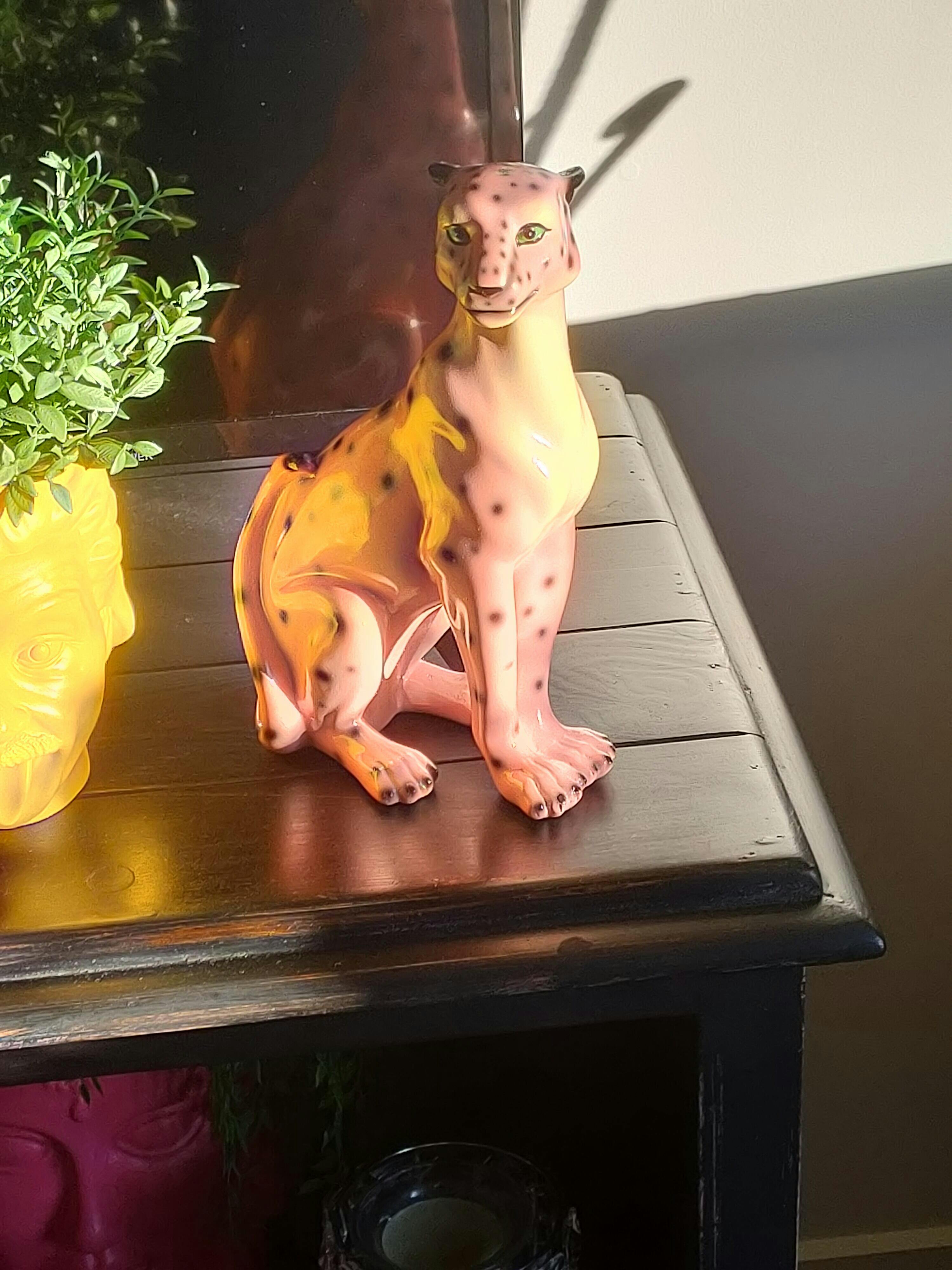 Blossom the Pink Leopard Statue – Jungle Cat Club