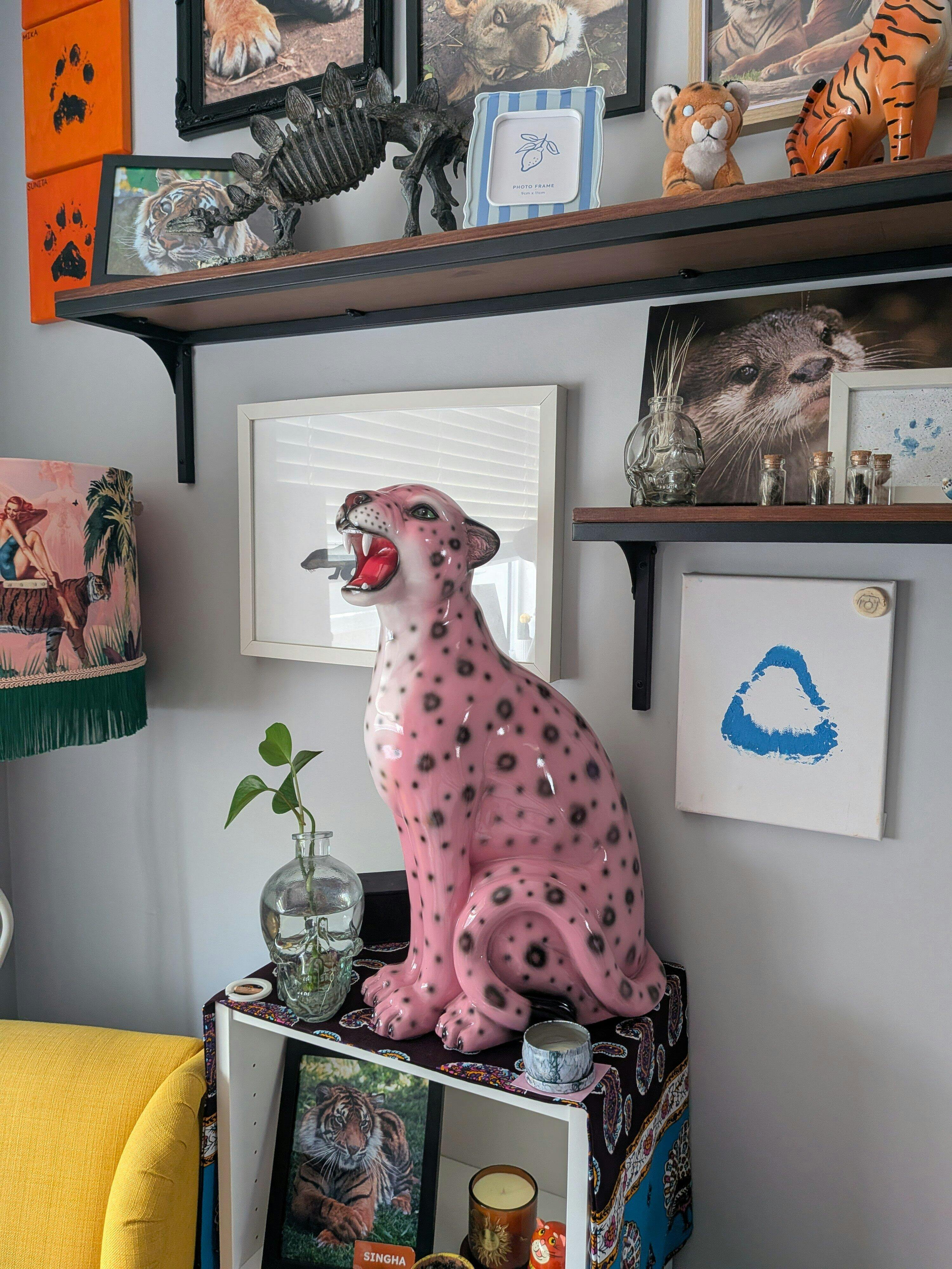 Blossom the Pink Leopard Statue – Jungle Cat Club