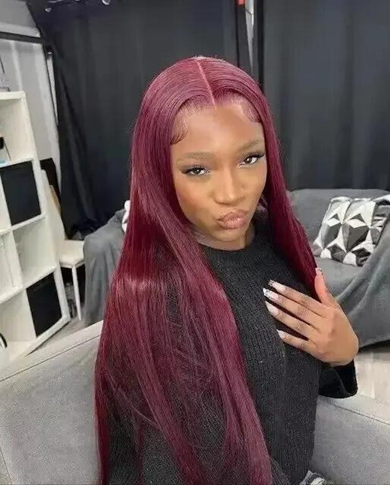 99J Color Burgundy Straight / Body Wave Wig Lace Front Wig Flash Sale
