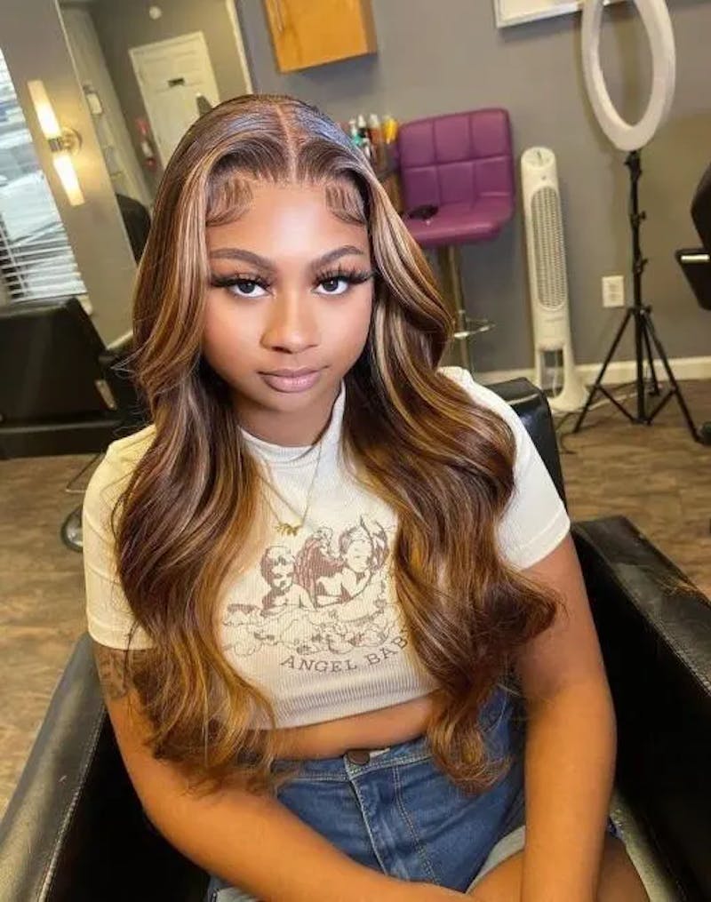 Highlight Honey Blonde Straight / Body Wave Hair Lace Front Wigs Flash Sale