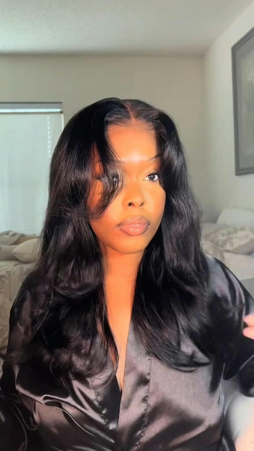 Junoda Pre Everything Layer Cut Glueless Wig With Curtain Bangs Straight Human Hair Wigs