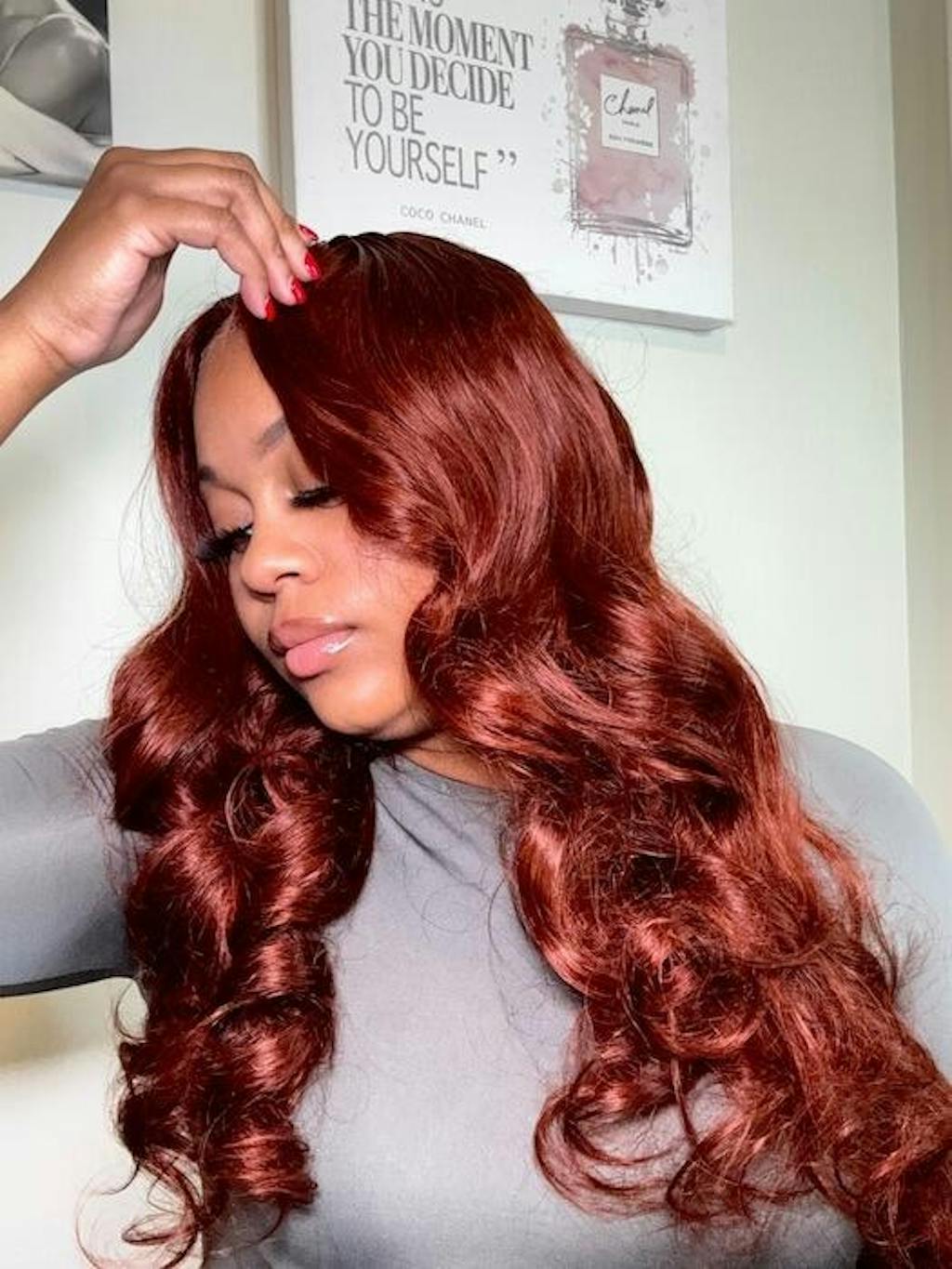 Reddish Brown Straight/Body Wave Lace Front Human Hair Wig Flash Sale