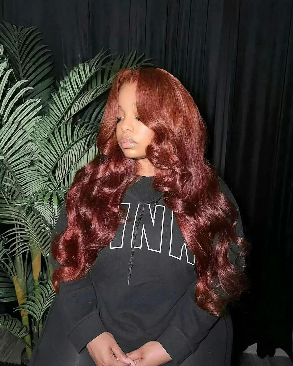 Reddish Brown Straight/Body Wave Lace Front Human Hair Wig Flash Sale