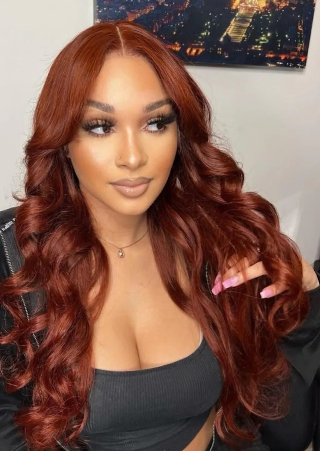 Reddish Brown Straight/Body Wave Lace Front Human Hair Wig Flash Sale