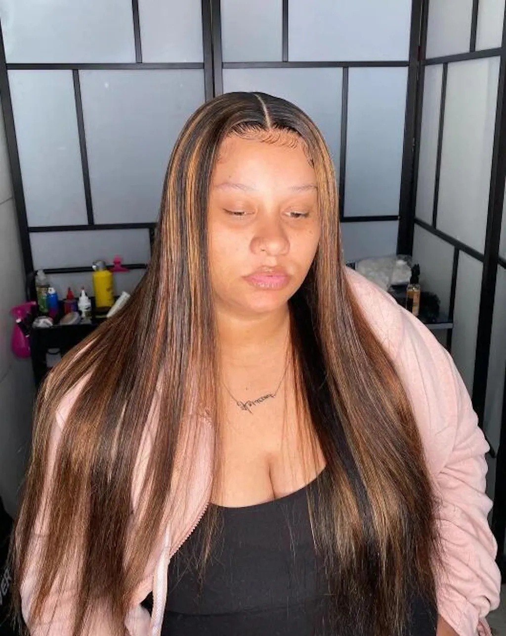 Highlight Wear & Go Wig Yaki Colored Kinky Straight NEW 6x5 Pre Cut Lace Closure Wig ulovemegz Recommend