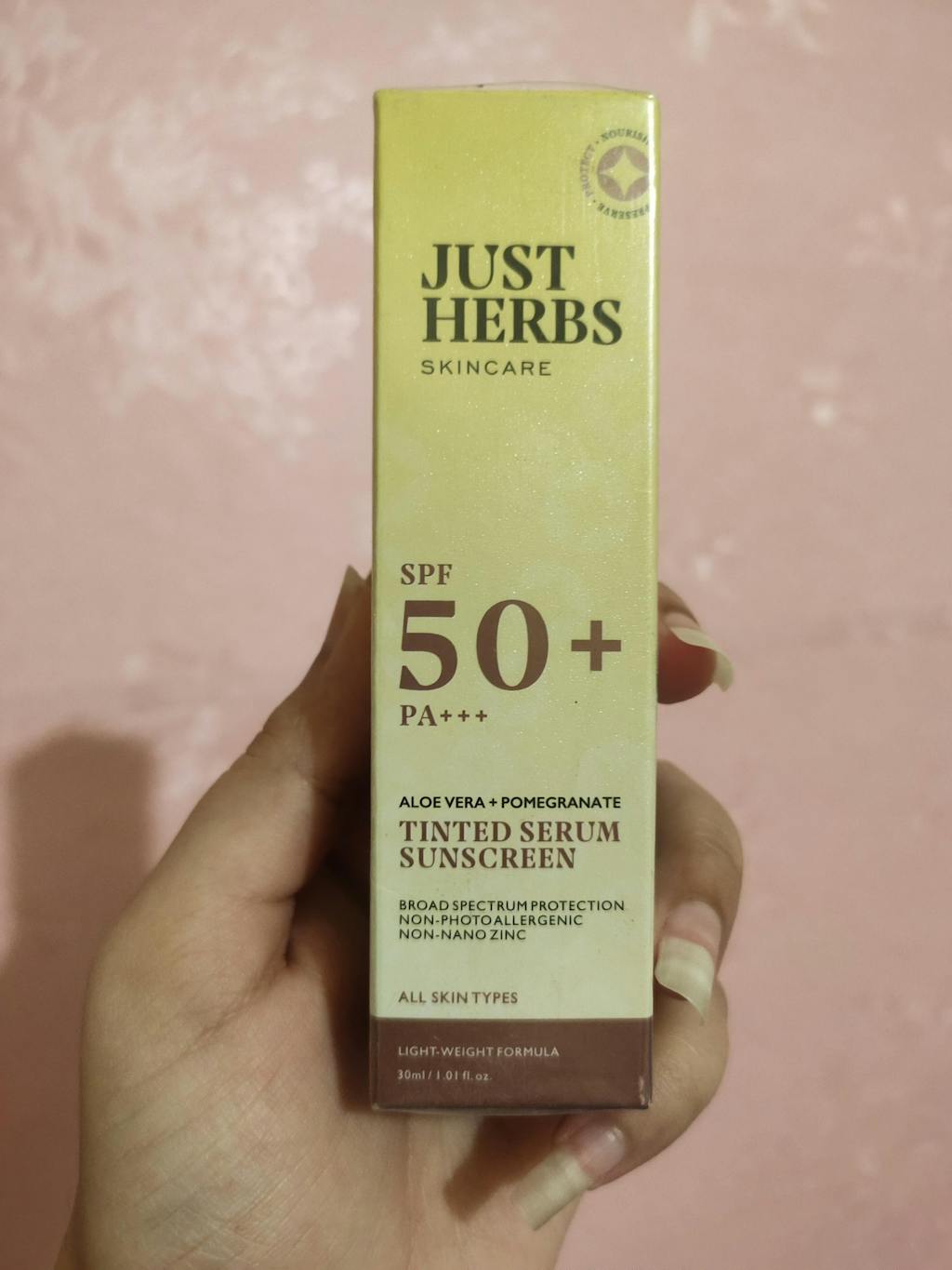 Just HerbsN Tinted Serum Sunscreen with SPF 50+ PA+++