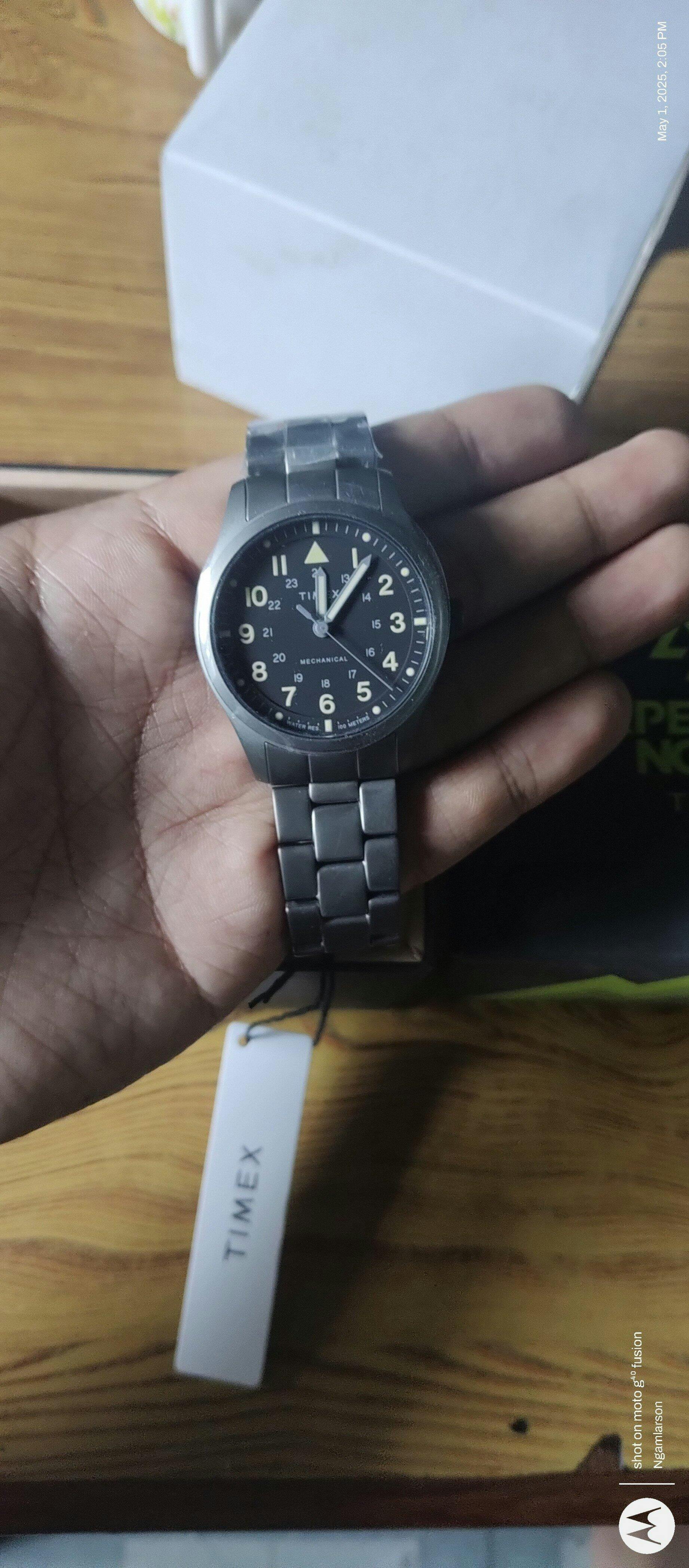 Timex Expedition Round 21mm Black Dial Mechanical Handwind Men