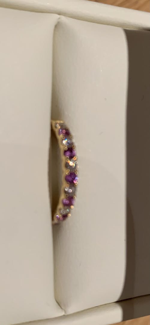 Salto Purple Sapphire & Diamond Half Eternity Gold Ring