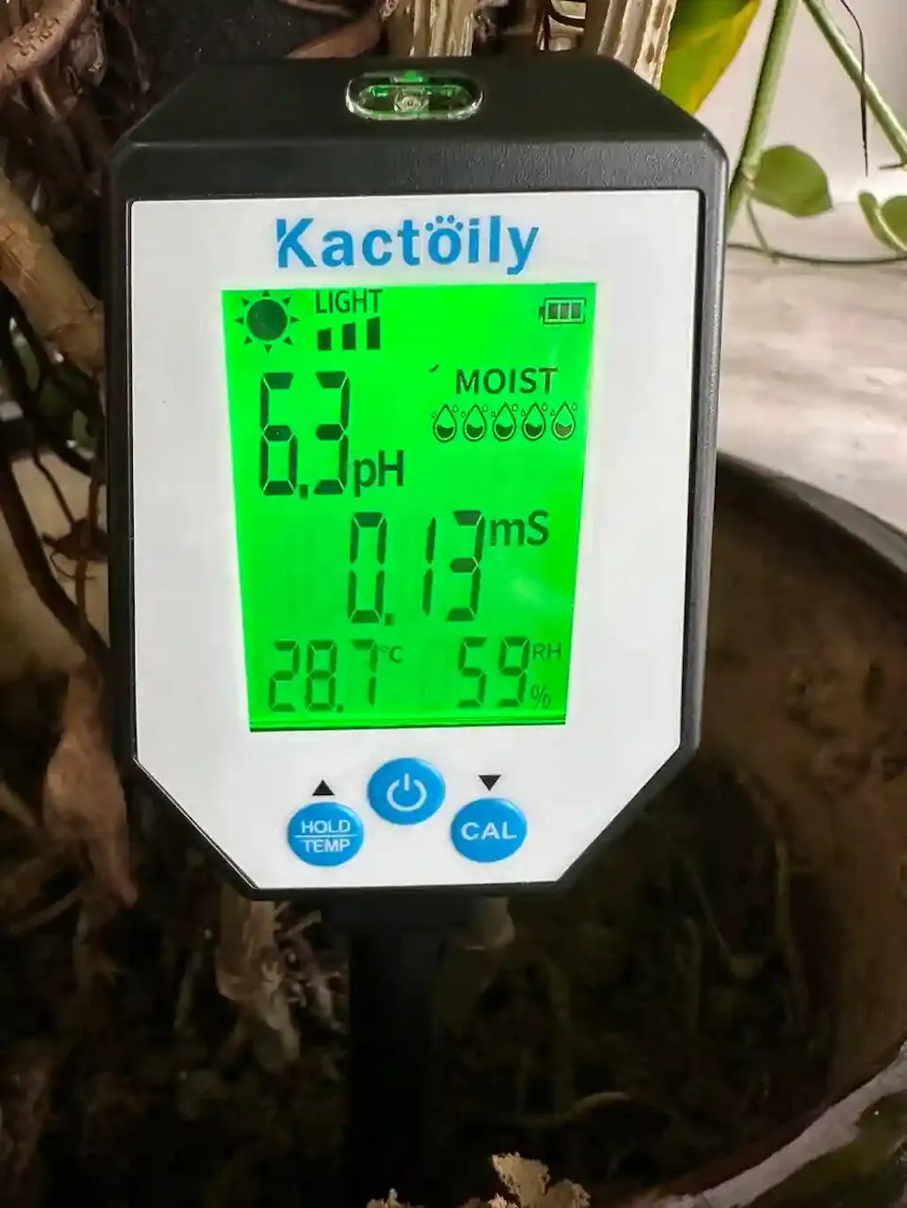 Kactoily 6-in-1 Digital Soil Tester-pH, EC, Moisture