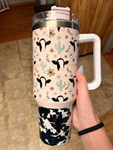 Cowprint Blossoms Tumbler (40oz) - KA Exclusive