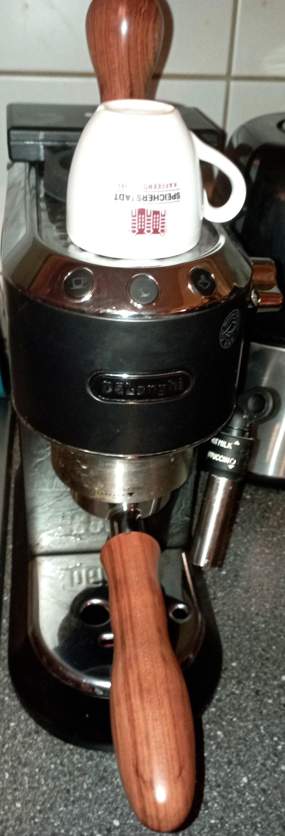 51mm Kaffee Bodenlose Siebträger Espressomaschine Griff Korb Kaffee  Werkzeuge für Ec680 / EC685, C