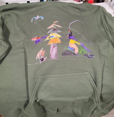 Huppari omalla piirrustuksella