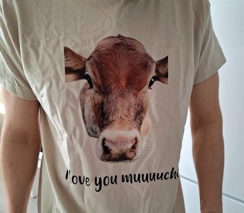 T-paita kuvalla ja tekstillä - ilman taustaa