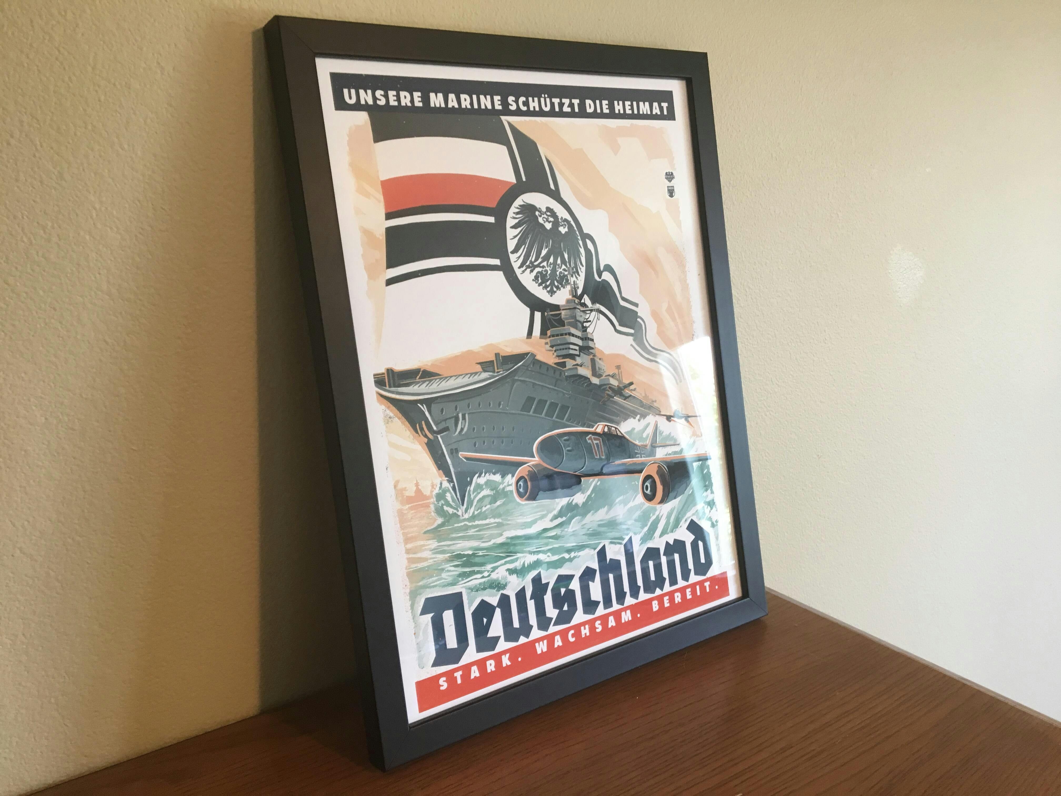 Kaiserreich German Empire Propaganda Poster - Framed - Stark
