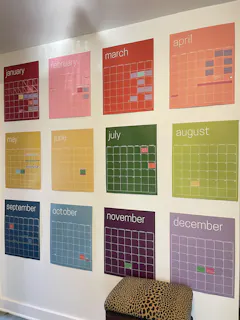 Reusable Large Wall Calendar in Black | 16 x 20 inches | Undated