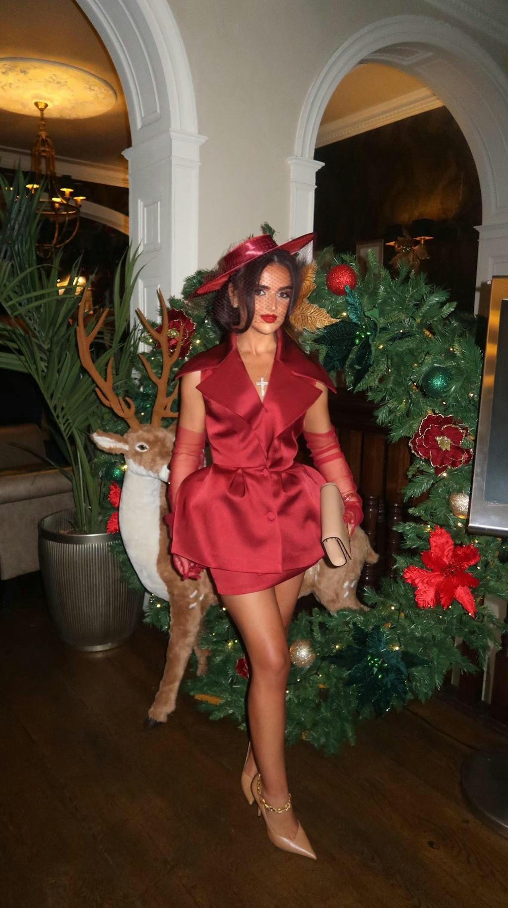 Seraphina Oversized Collar Detail Vest and Mini Skirt Set